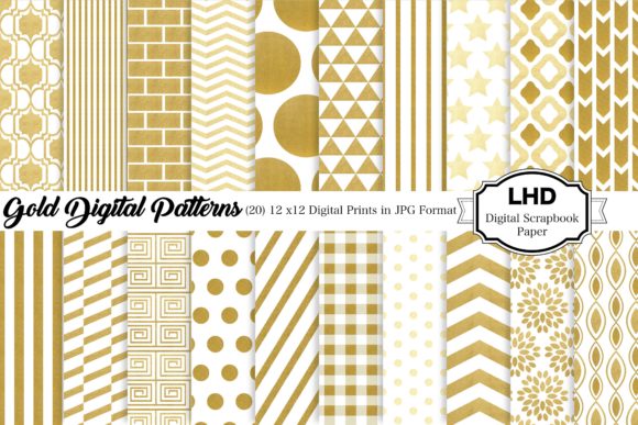 Download Gold Digital Paper Patterns - Premium Resources