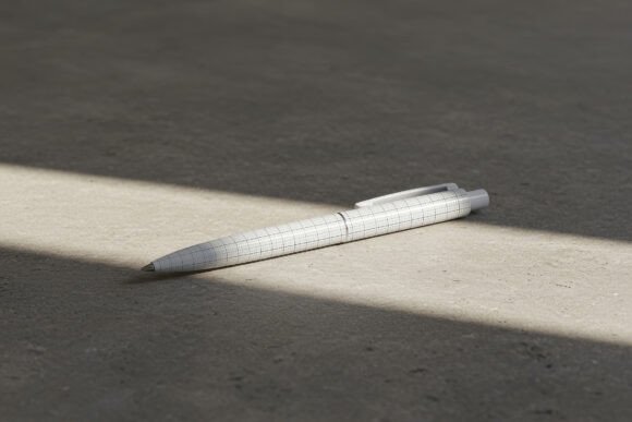Download Elegant Pen on Concrete Floor Mockup - Floor mockup Collection
